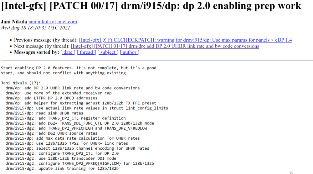 Intel DG2 DP2 enablement