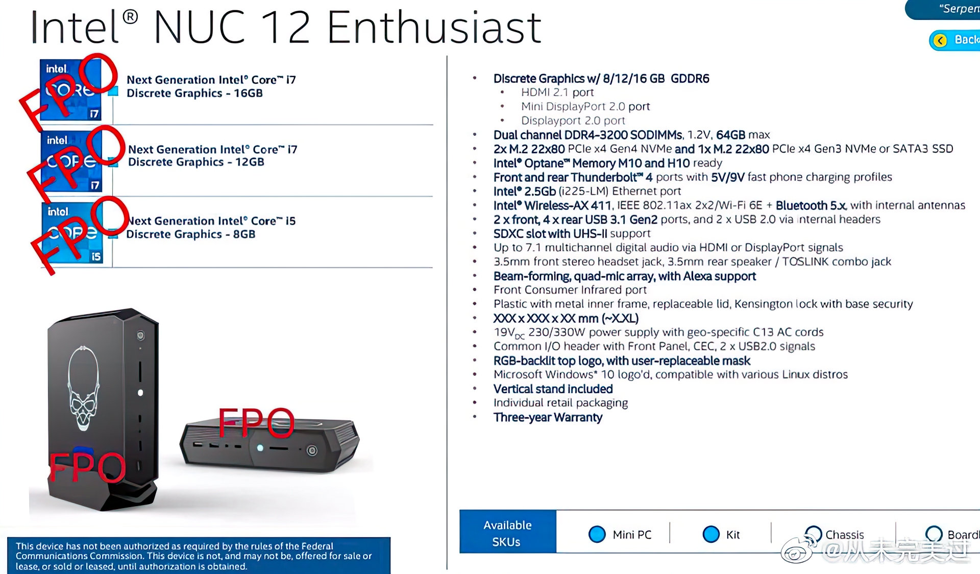 Intel NUC 12 Enthusiast topaz