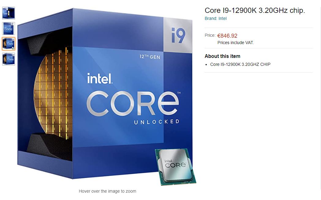 Intel Core i9 12900K Amazon