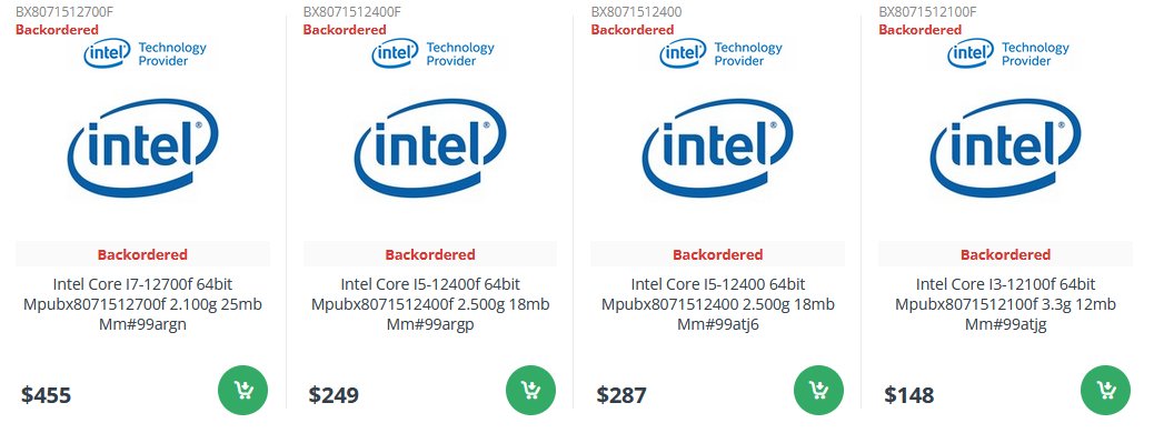 Intel Core Non K Alder Lake