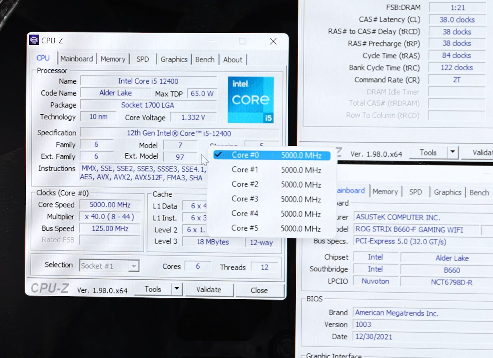 ASUS B660 Core i5 12400 5GHZ 1