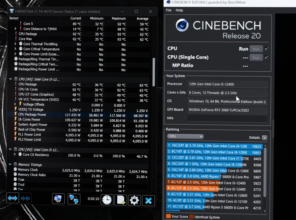ASUS B660 Core i5 12400 5GHZ TEMP