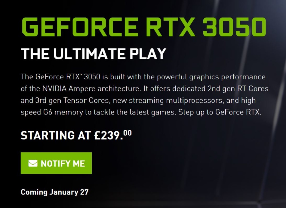 GeForce RTX3050 PRICE GB
