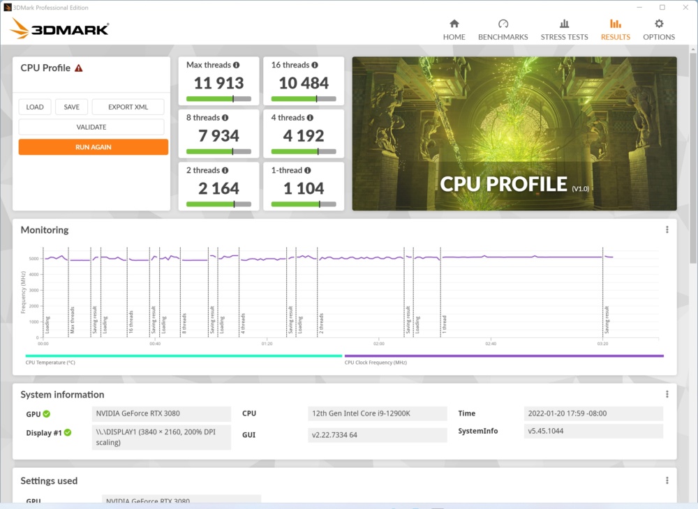 rog maximus z690 hero 3dmark cpu profile