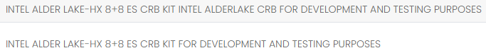 Intel Alder Lake HX