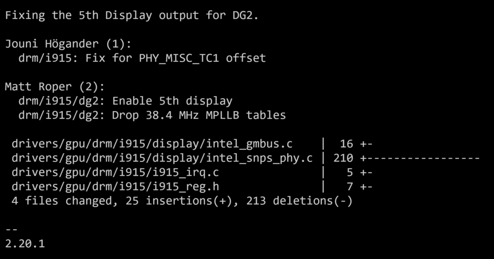 Intel DG2 5th Display Support