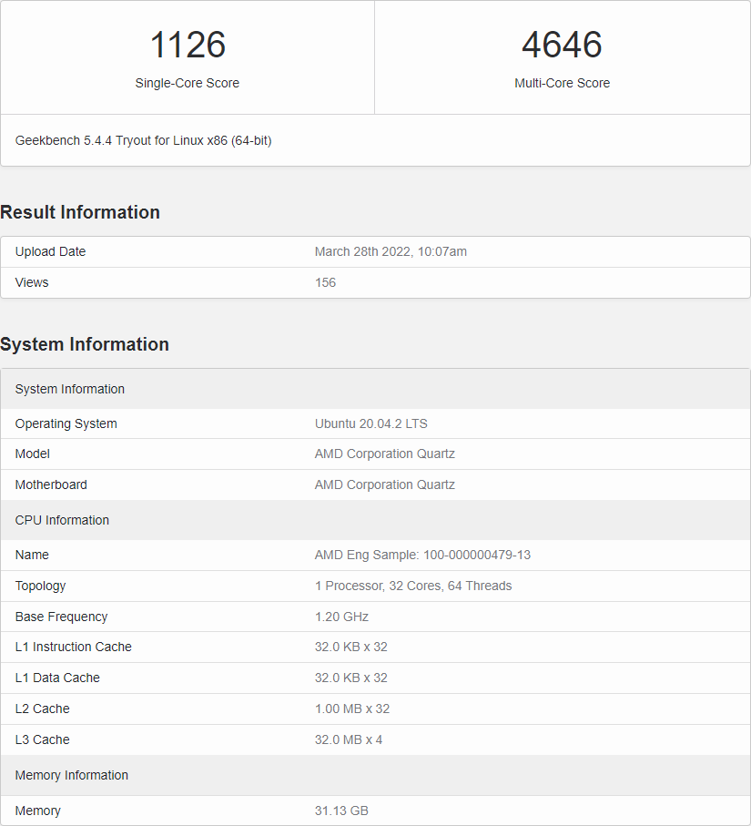 AMD EPYC Genoa 32 Zen 4 Core CPU Geekbench Benchmark Leak 1