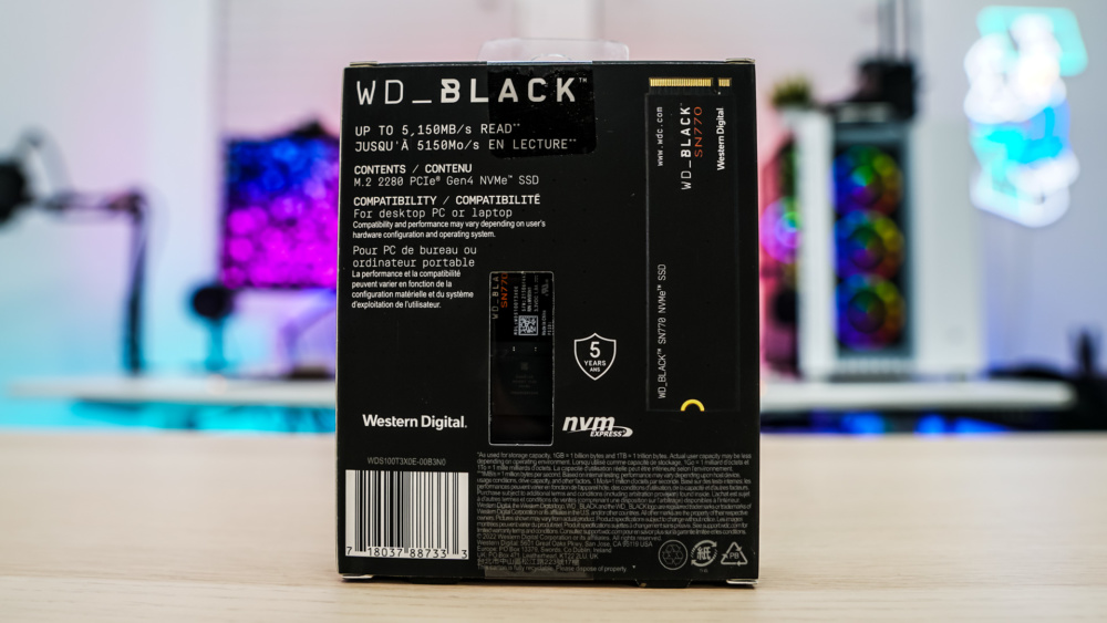 WD Black SN770 Gen4 NVMe Solid State Drive