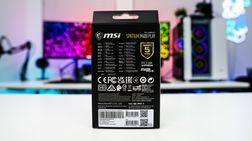 MSI Spatium M480 Play Gen4 NVMe Solid State Drive