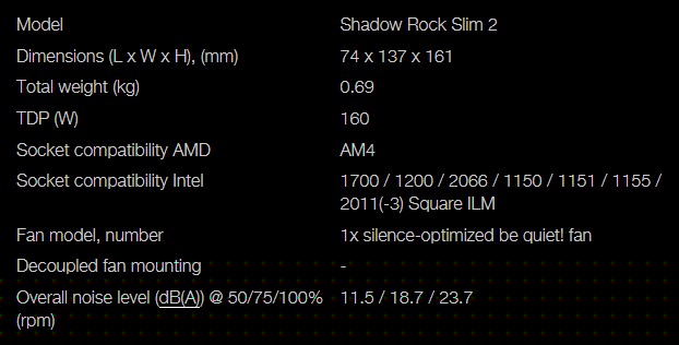 shadow rock slim2 specs