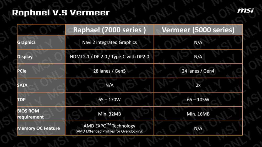 MSI AMD EXPO RAPHAEL RYZEN 7000