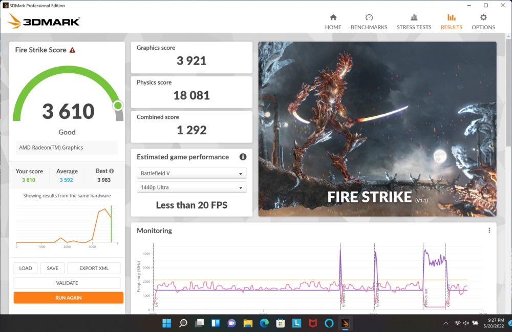 lenovo ideapad slim7 carbon 3dmark fire