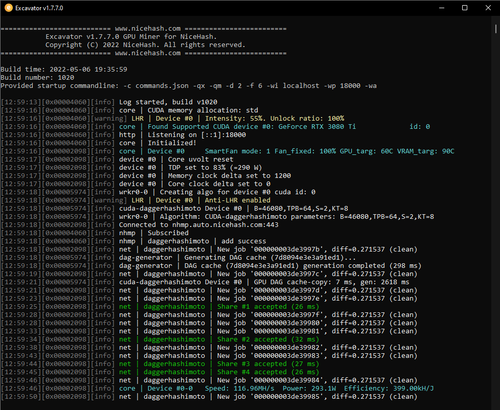 nicehash rtx 3080 ti lhr