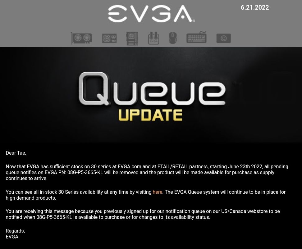 EVGA QUEUE RTX30