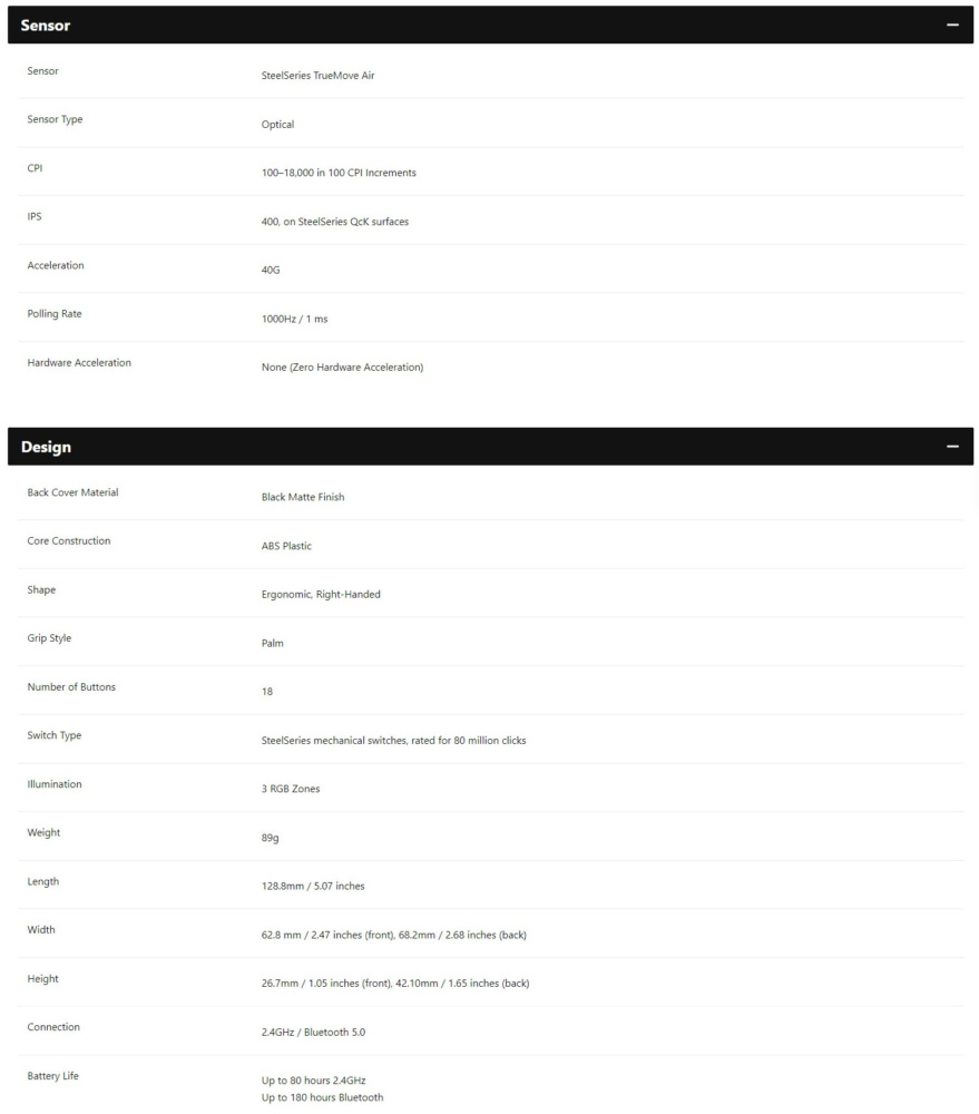 aerox9 wireless specs