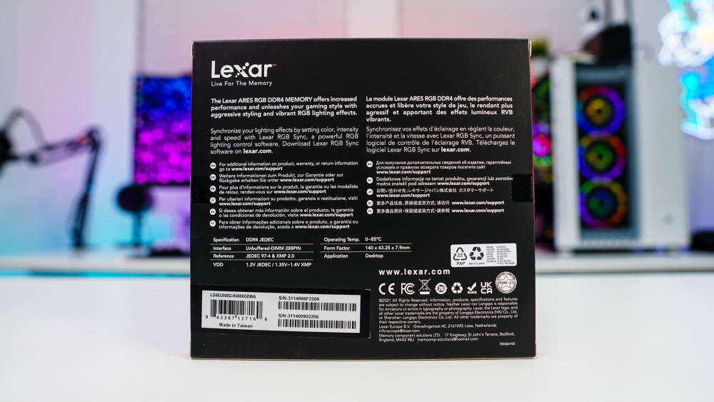 Lexar ARES RGB DDR4-4000 16GB Memory Kit