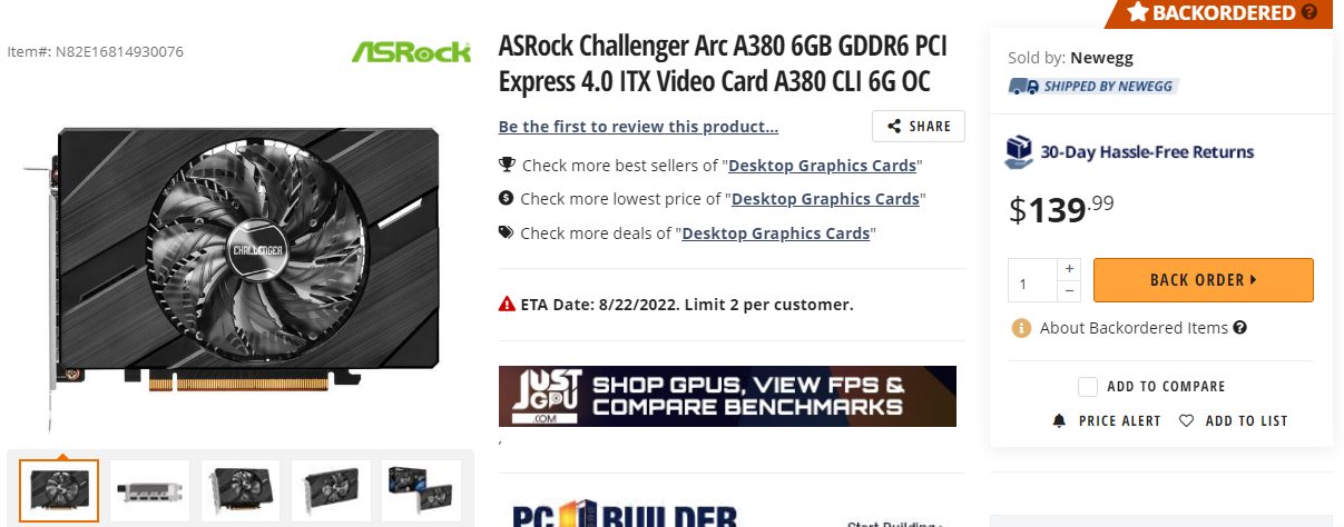 Intel A380 Newegg