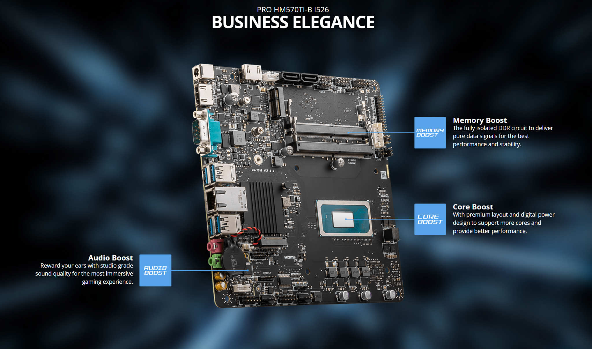 MSI PRO HM570TI B I526 Intel Tiger Lake CPU Motherboard