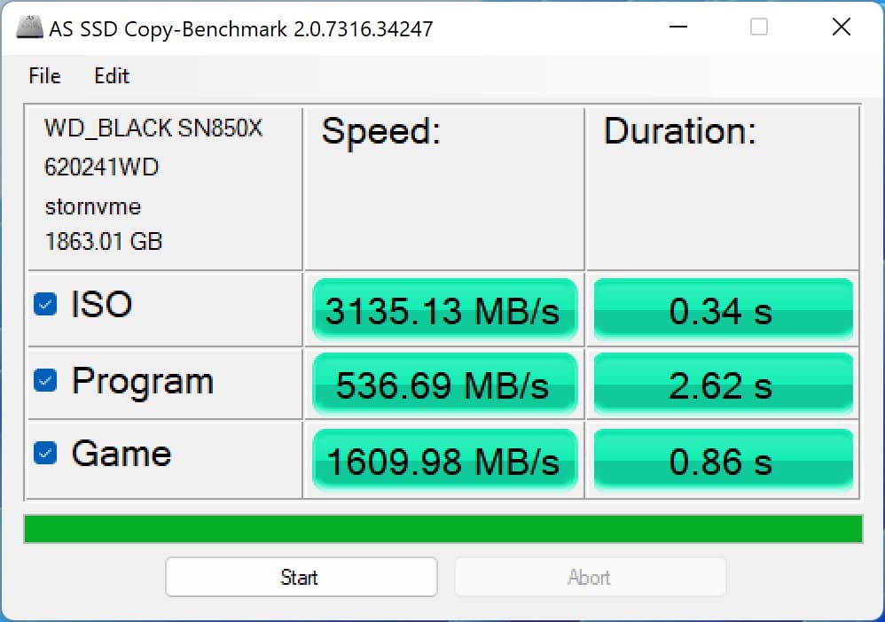 wd black sn850x as ssd 3