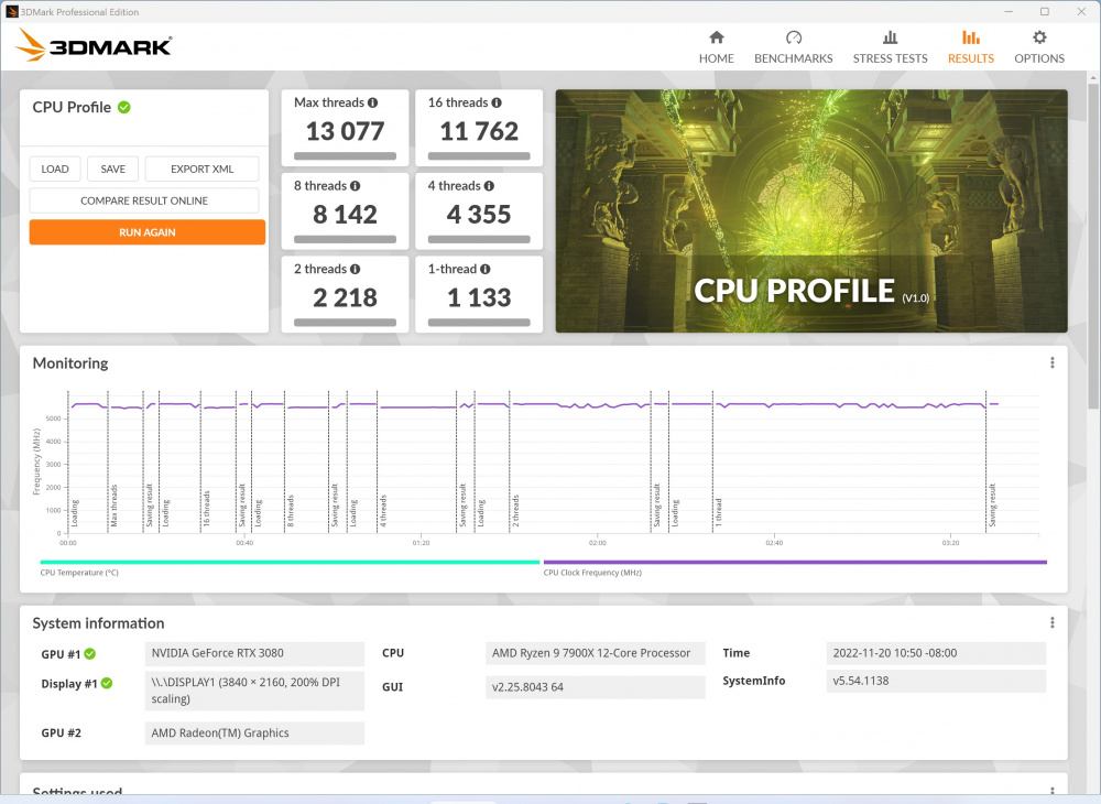 msi mpg x670e carbon wifi 3dmark cpu