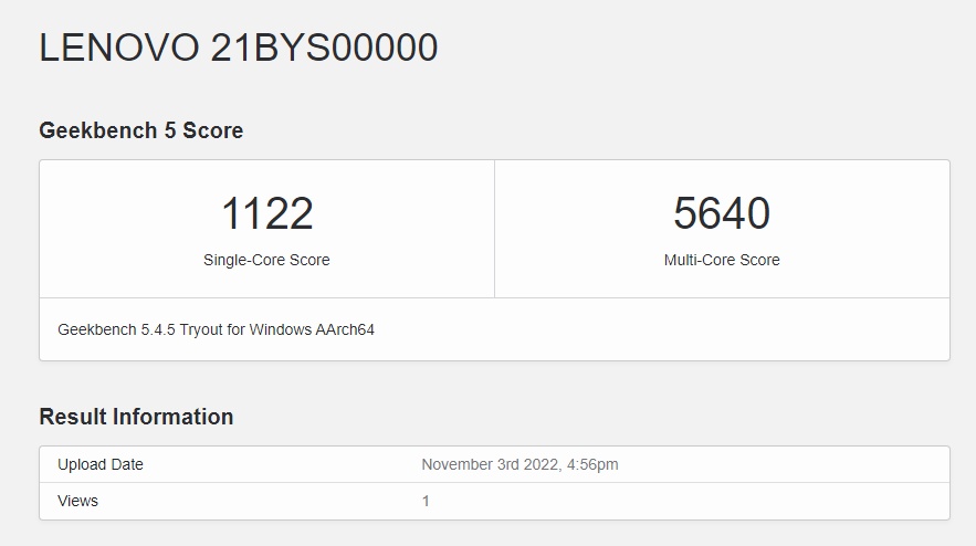 thinkpad x13s geekbench 1