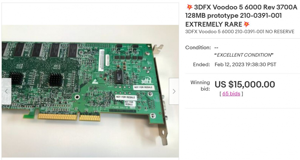 3dfx Voodoo 5 6000 eBay Listing