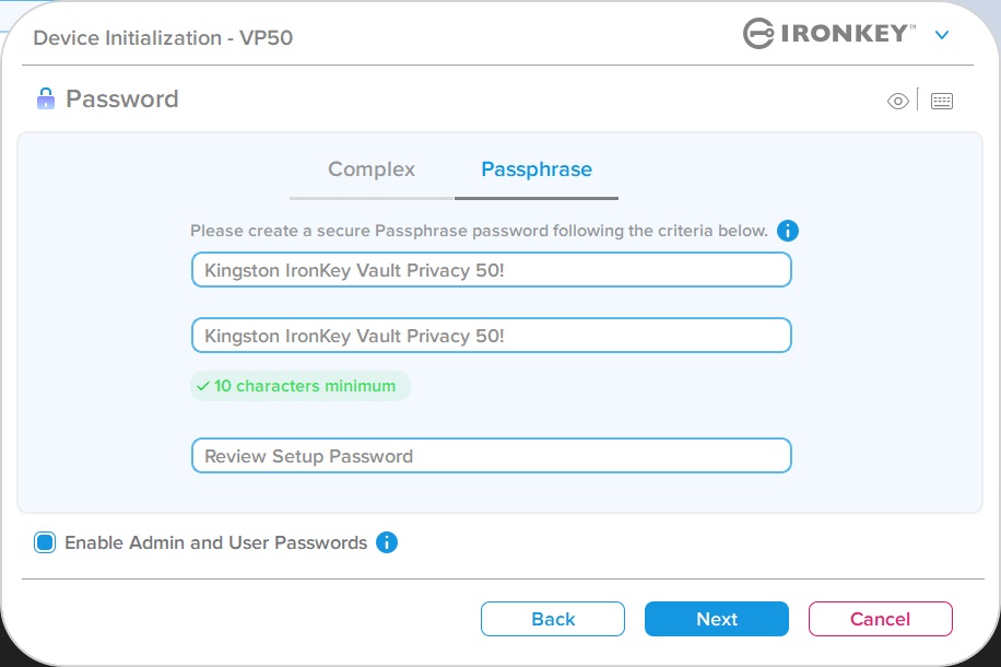 IronKey Vault Privacy 50C
