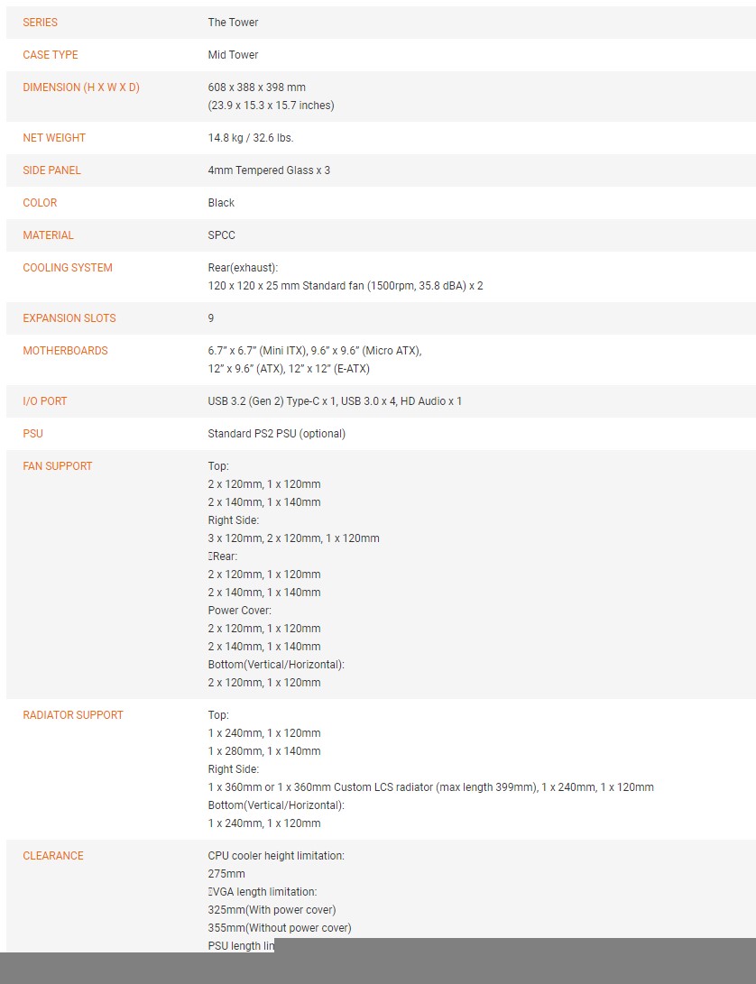 tower 500 specs