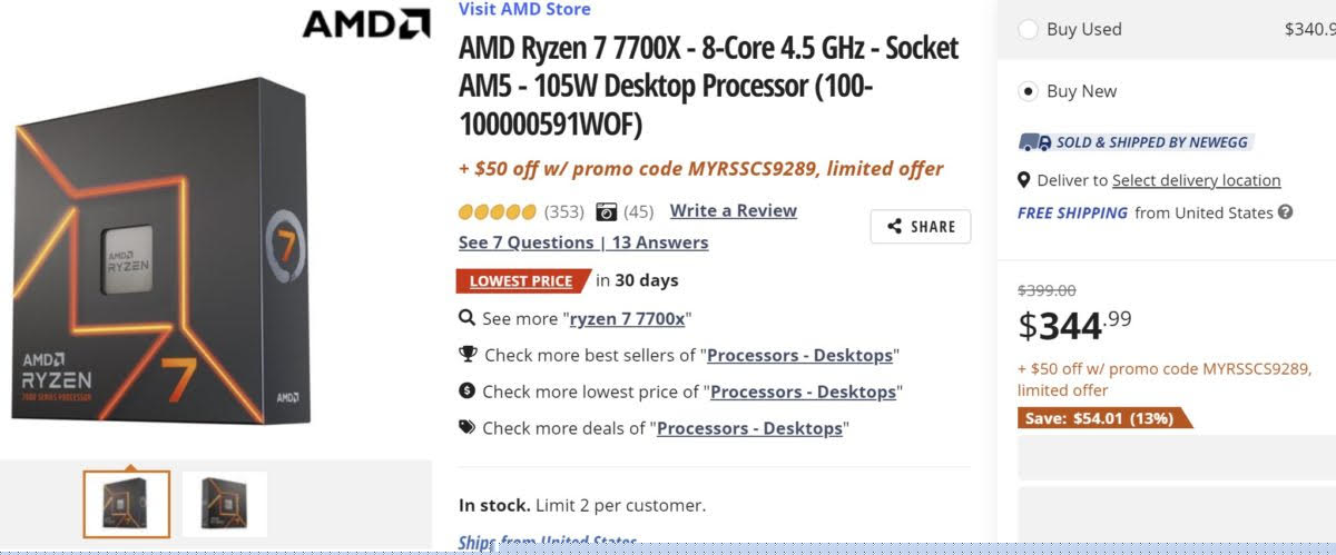 amd 7700x sale