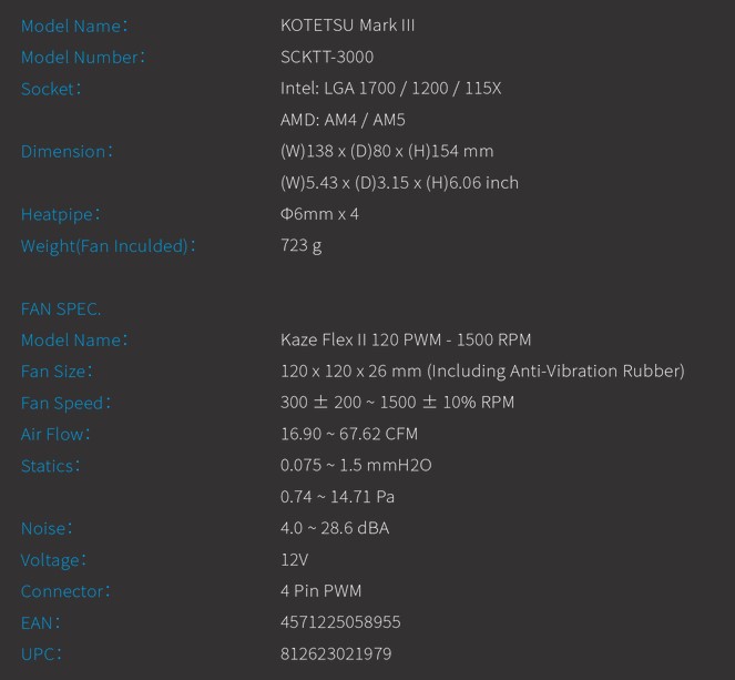 scythe kotetsu mark3 specs