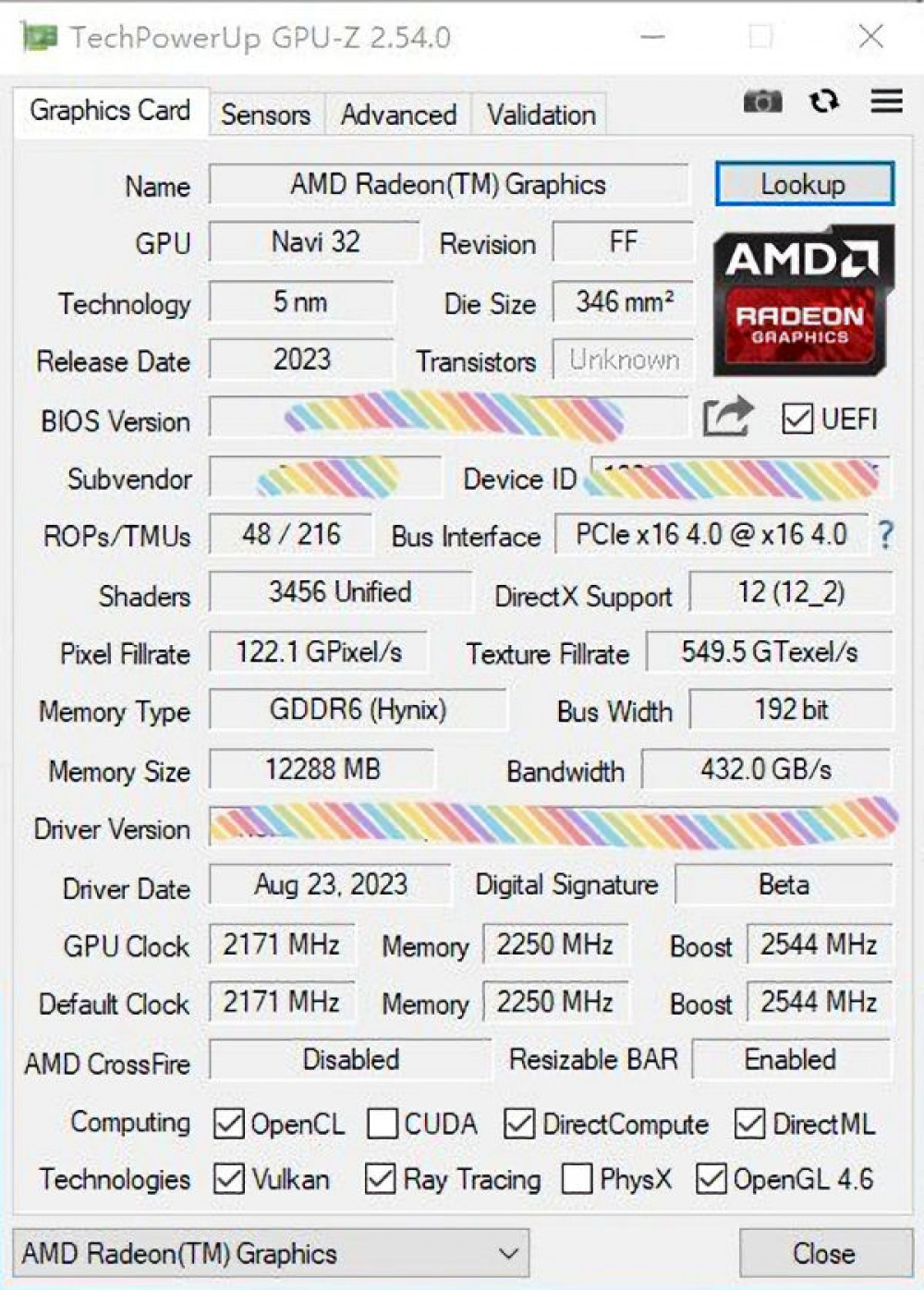 RX7700XT GPUZ