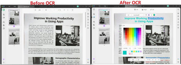 Before and after OCR