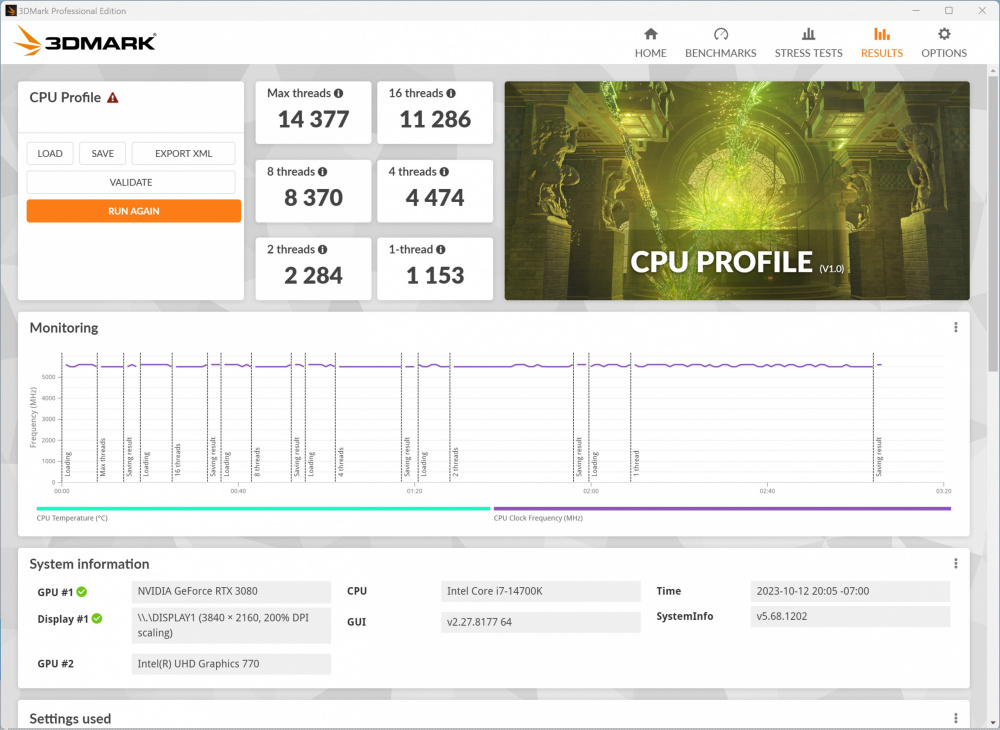 gigabyte z790 aorus elitex wifi7 3dmark cpu scaled