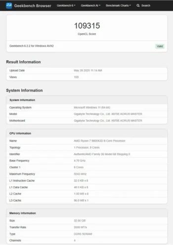 radeon rx 9060 xt geekbench 1