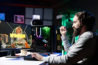 satisfied player congratulating himself after finishing videogame 482257 121691