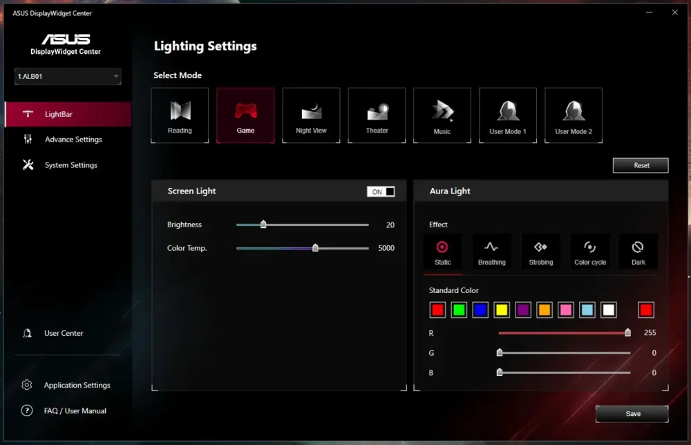 asus rog aura lightbar ss1