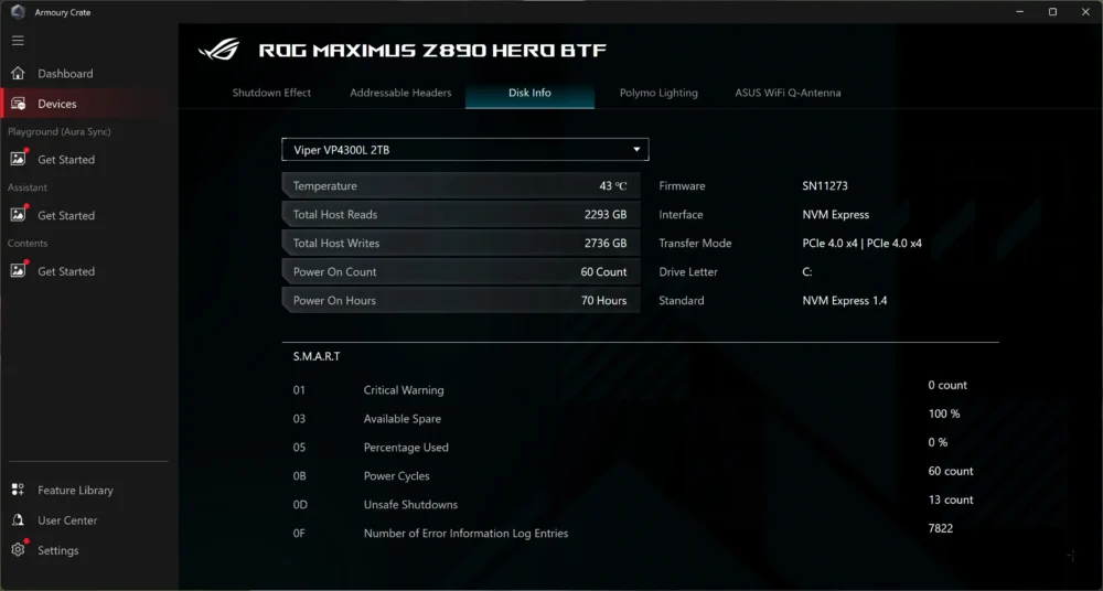 asus rog maximus z890 hero btf ss4