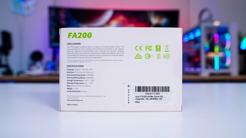 Acer FA200 Gen4 Solid State Drive