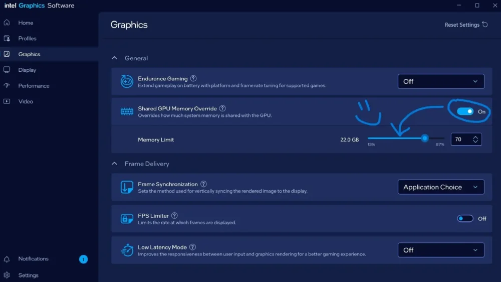 intel gpu override