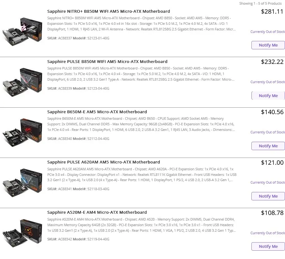 sapphire nitro motherboards 1