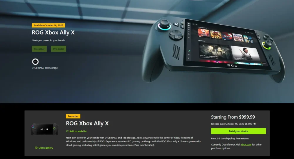 rog xbox ally pre order 2