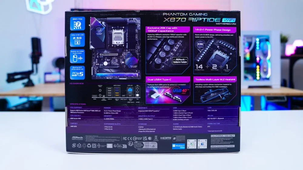 ASRock Phantom Gaming X870 Riptide WiFi Motherboard