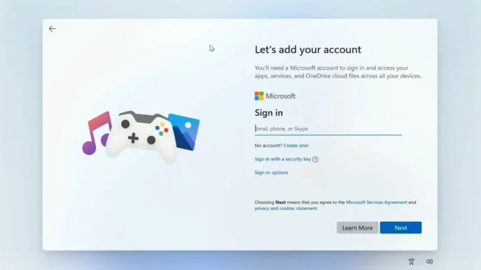 microsoft windows11 sign in