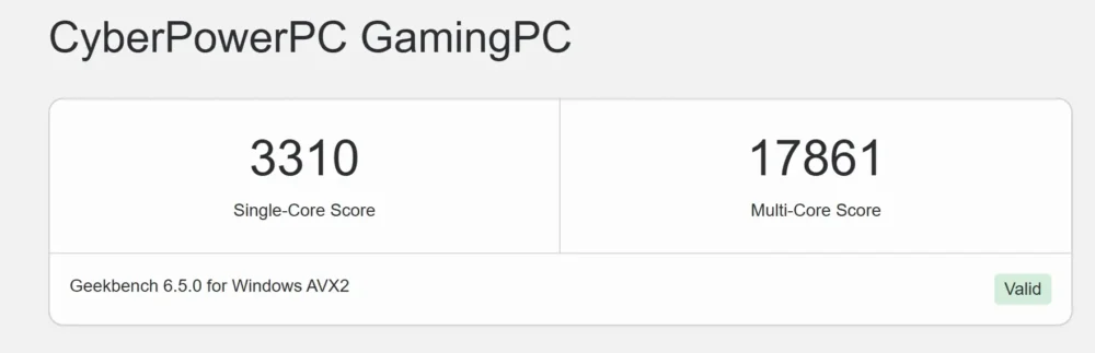 cyberpowerpc geekbench