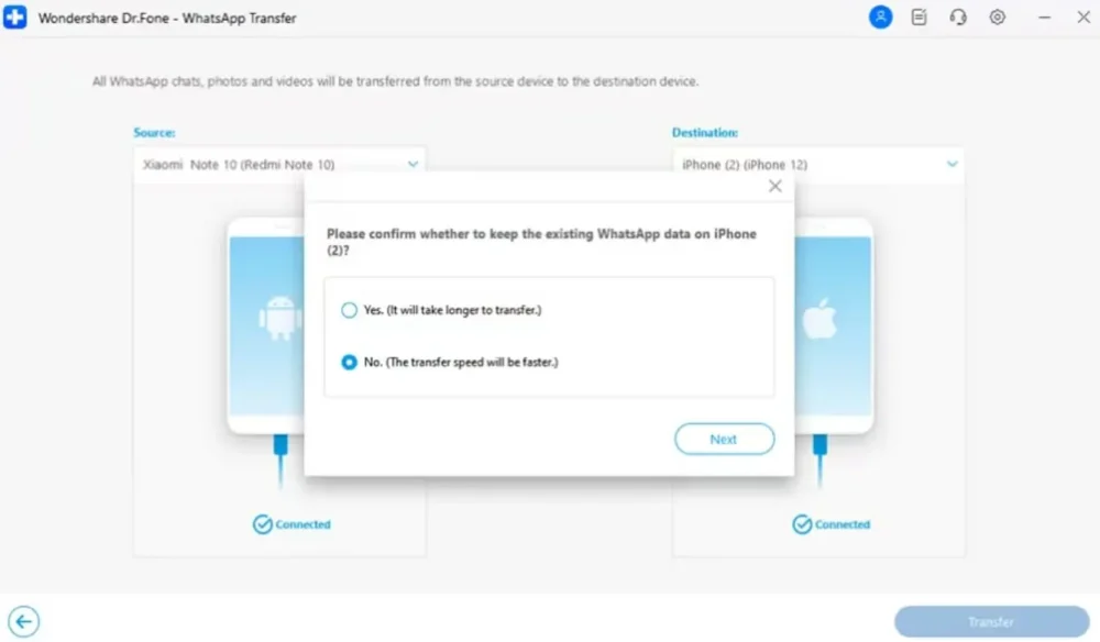 transfer whatsapp messages to iphone