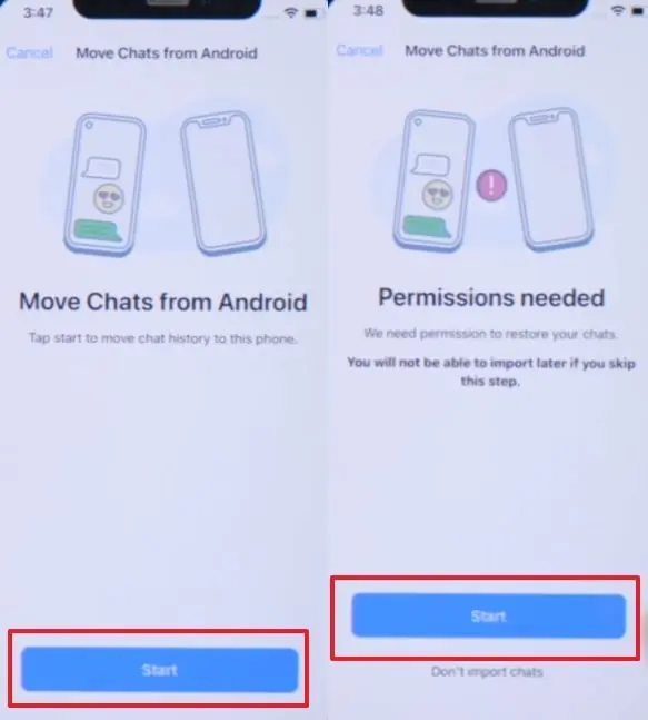 transfer whatsapp using move to ios