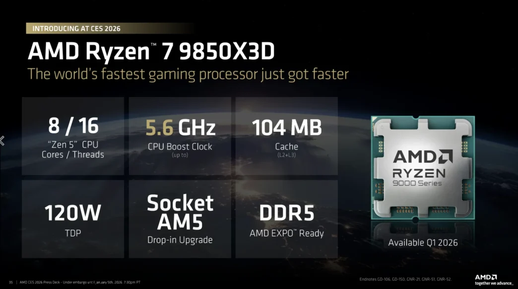 Ryzen 7 9850X3D 4