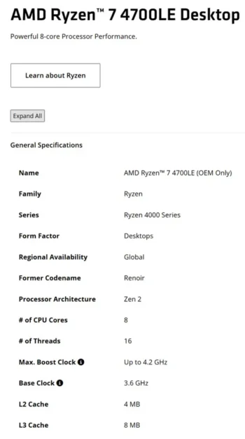 ryzen 7 4700LE