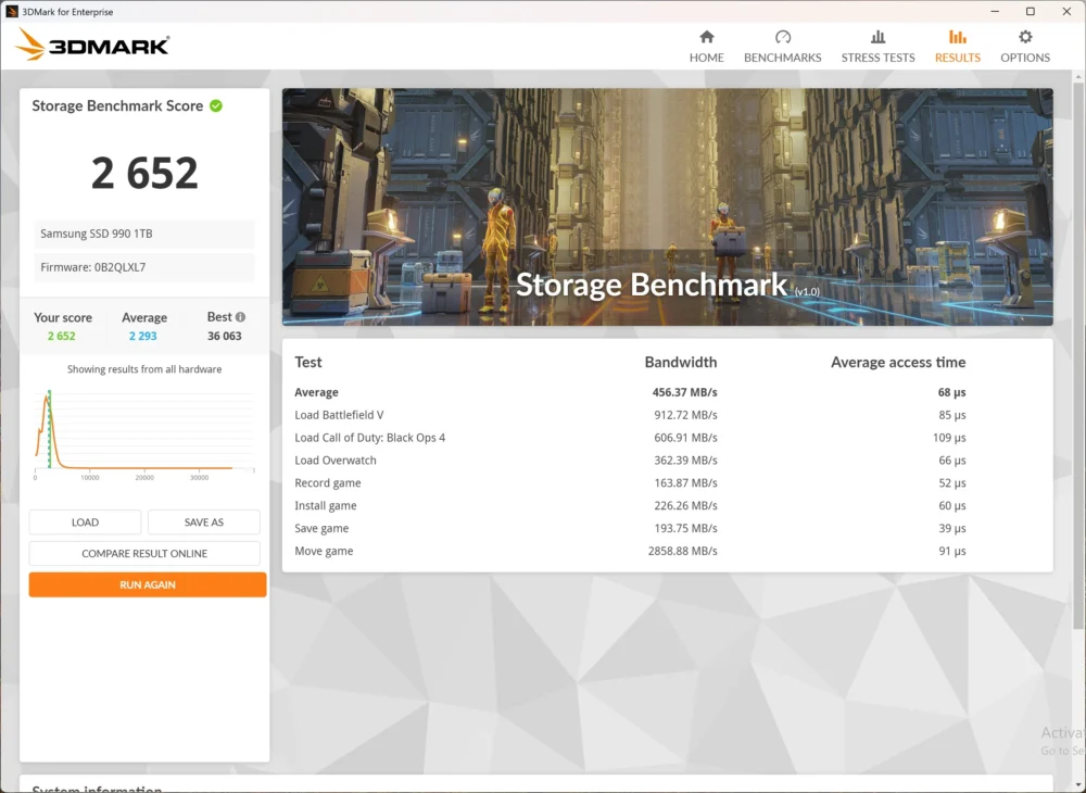 samsung 990 as ssd 3dmark storage