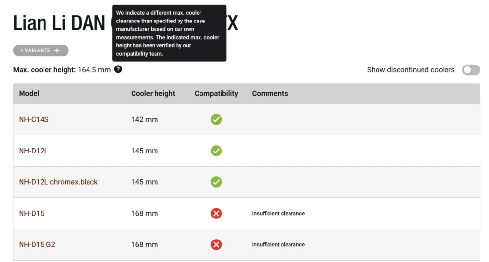 Screenshot case height correction